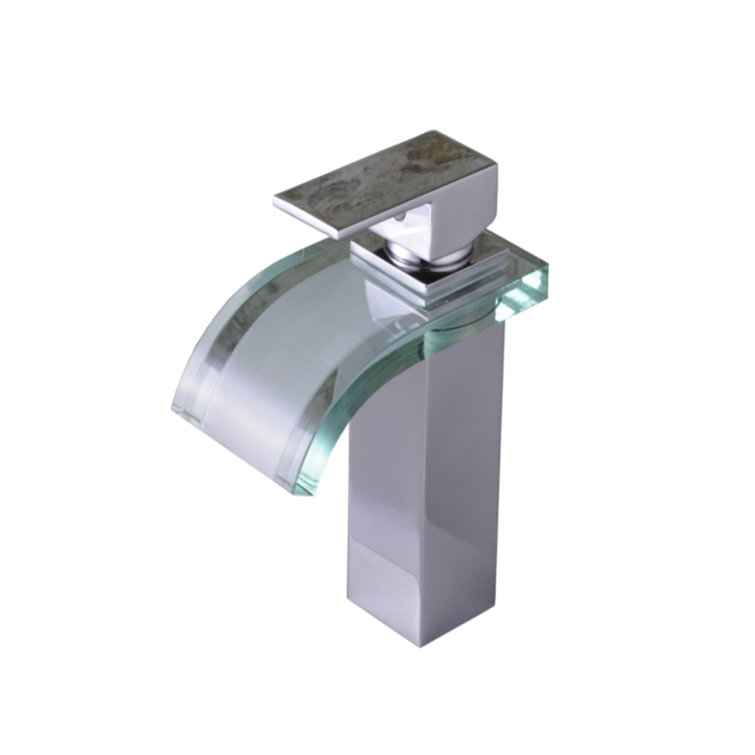 DROP Bath And Kitchen 10'' Gloss Ceramic Rectangular Vessel Bathroom